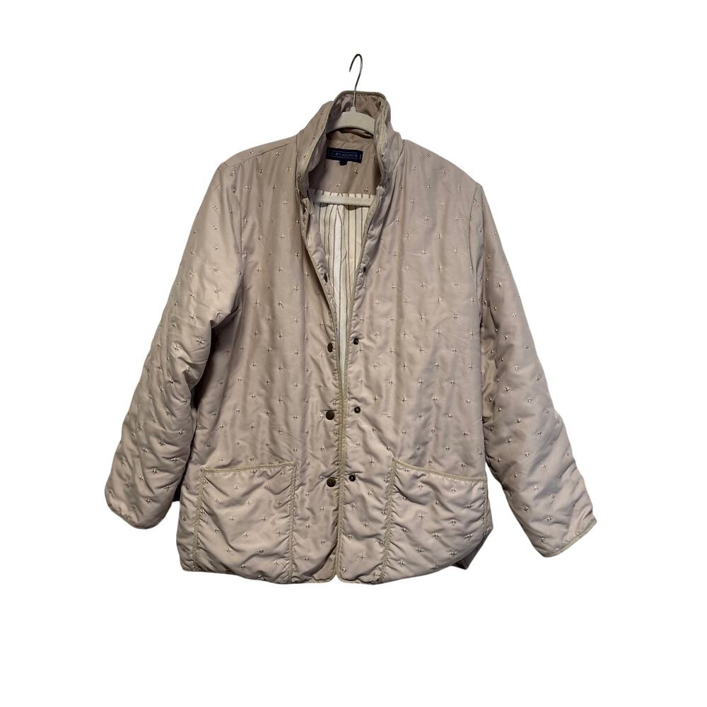 J. McLaughlin Embroidered Beige Quilted Jacket M - Picture 2 of 9